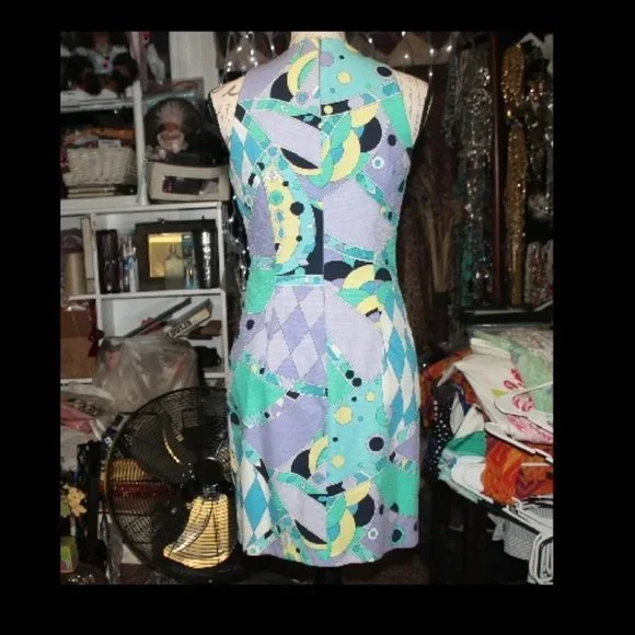 Vintage Very Pucci-Esque Laundry By Shelli Segal Shift Dress Sz 6 S/M - Picture 7 of 10
